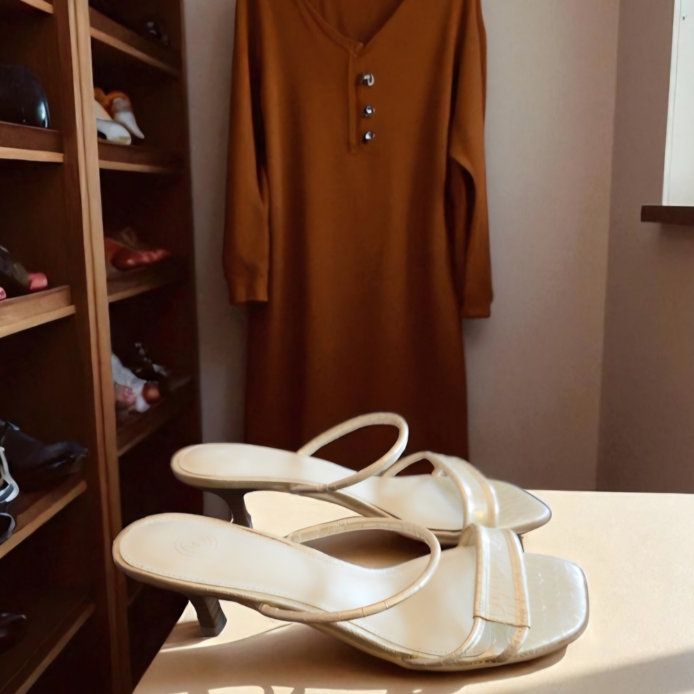 NWOT Urban Outfitters Cream Sandals - Picture 2 of 6
